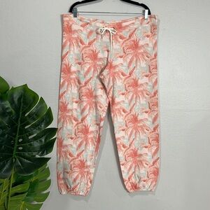 nwt // monrow tropical palm vintage print jogger sweatpants